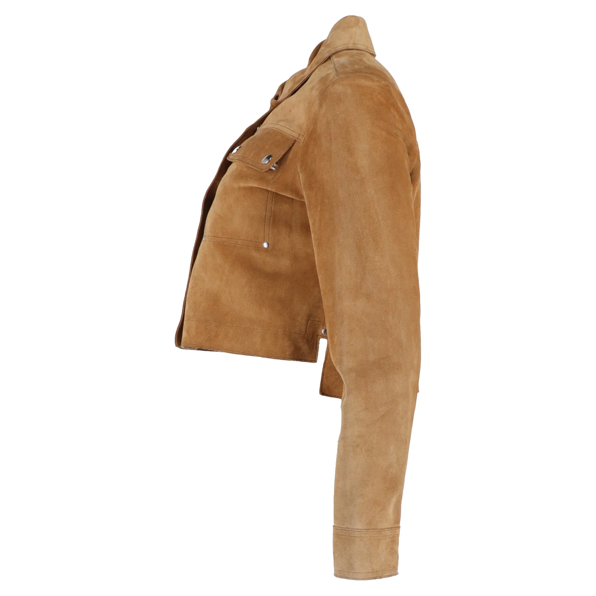Acne Studios Cropped Jacket in Brown Suede