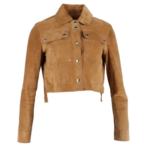 Acne Studios Cropped Jacket in Brown Suede