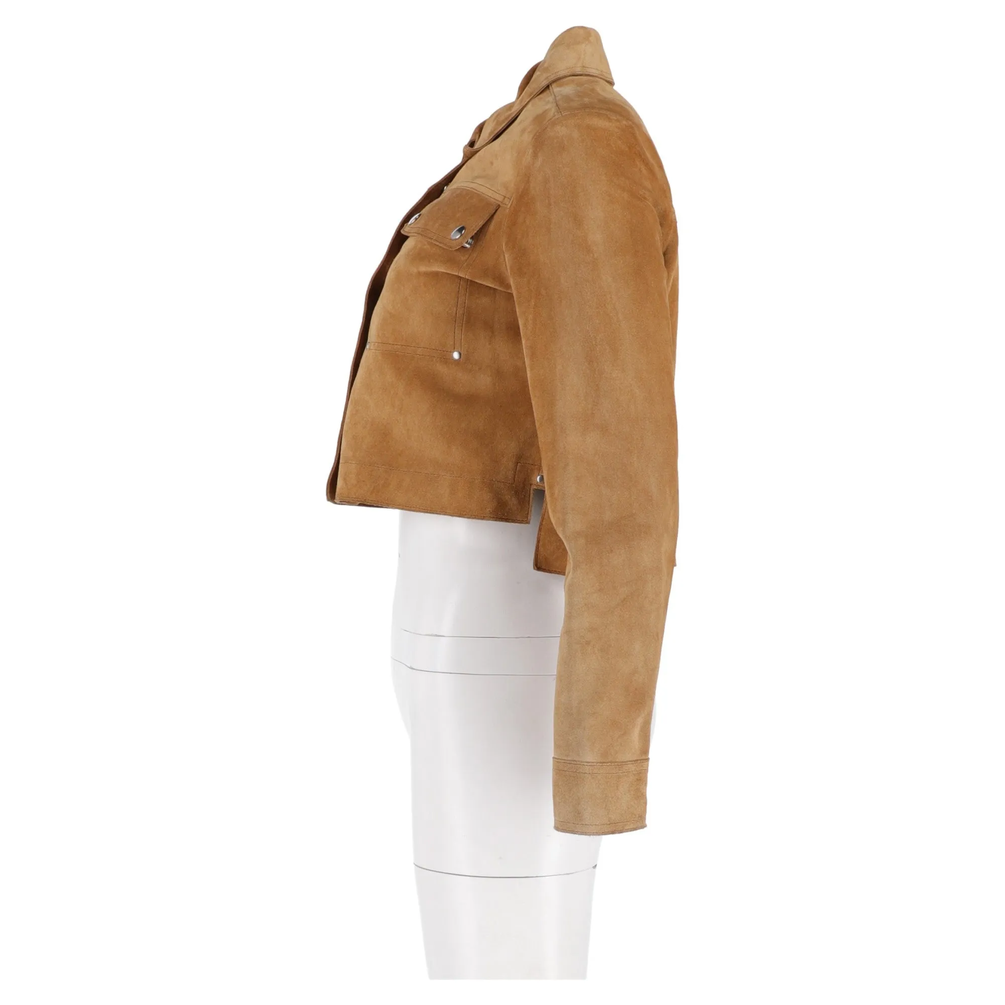 Acne Studios Cropped Jacket in Brown Suede