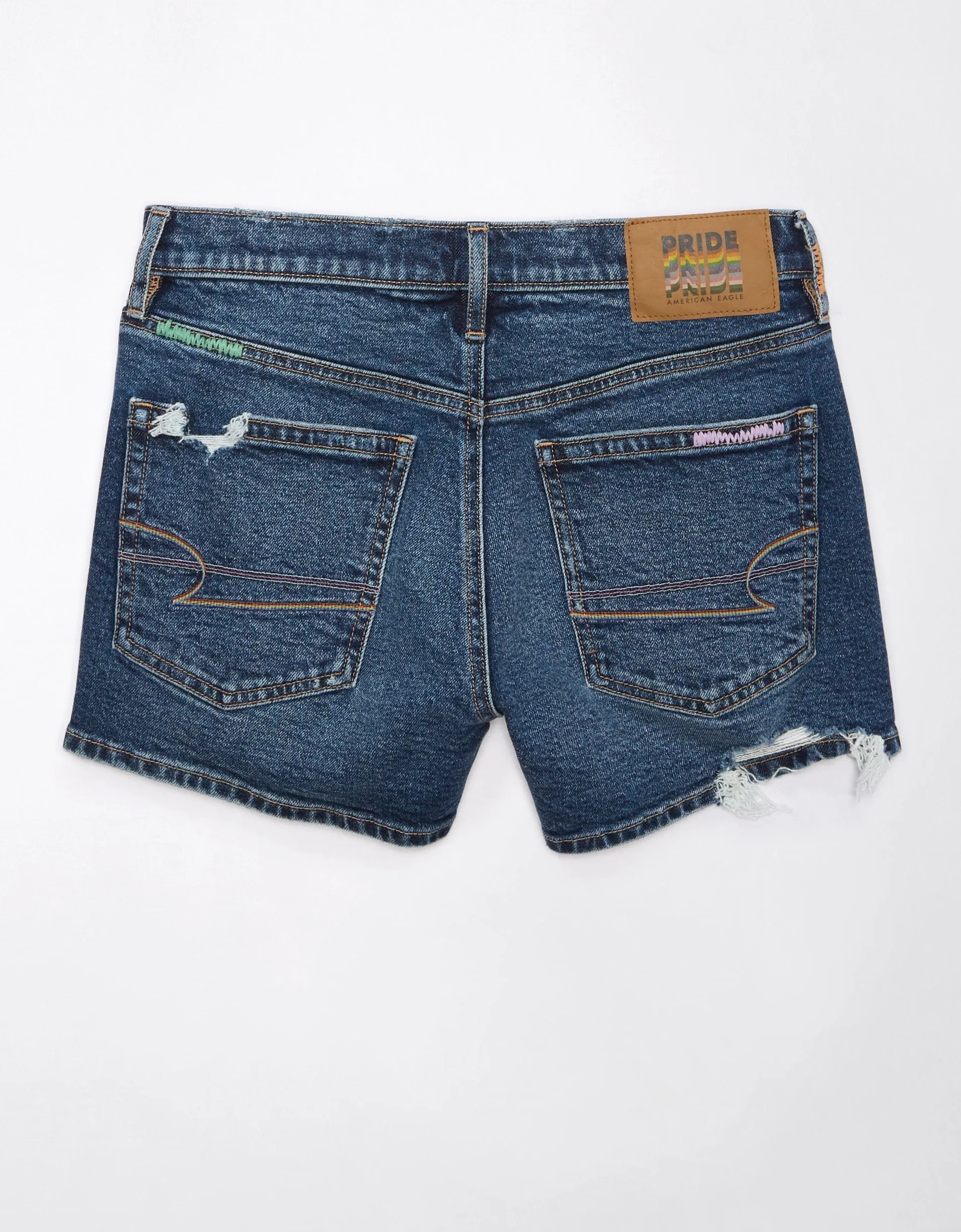 AE Pride Strigid Super High-Waisted Relaxed Ripped Denim Short