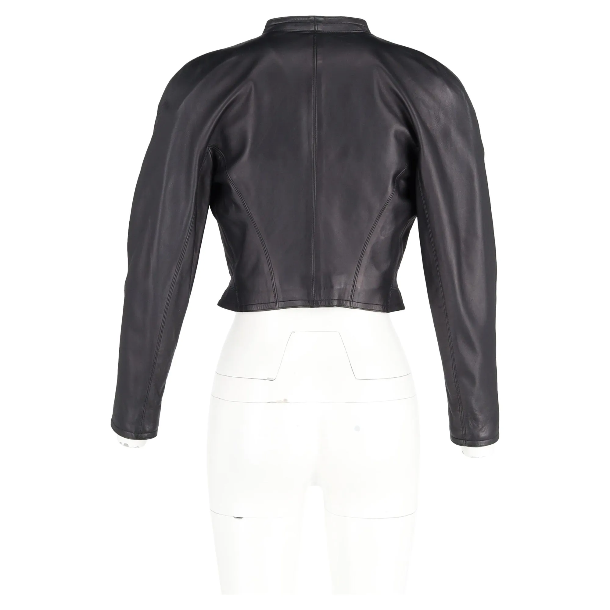 Alaa Buttoned Jacket in Black Leather