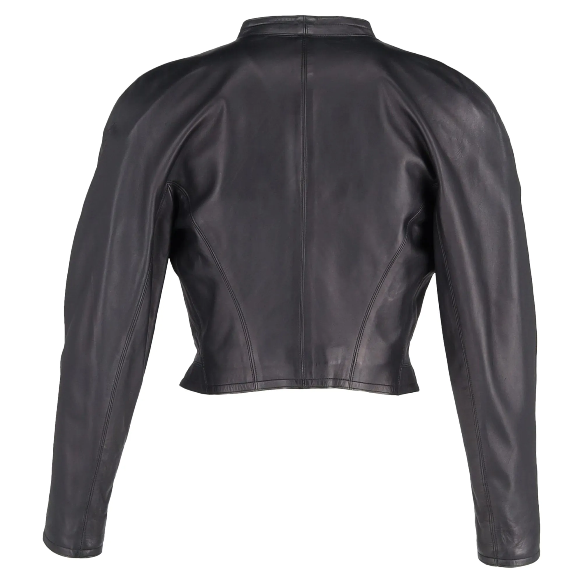 Alaa Buttoned Jacket in Black Leather