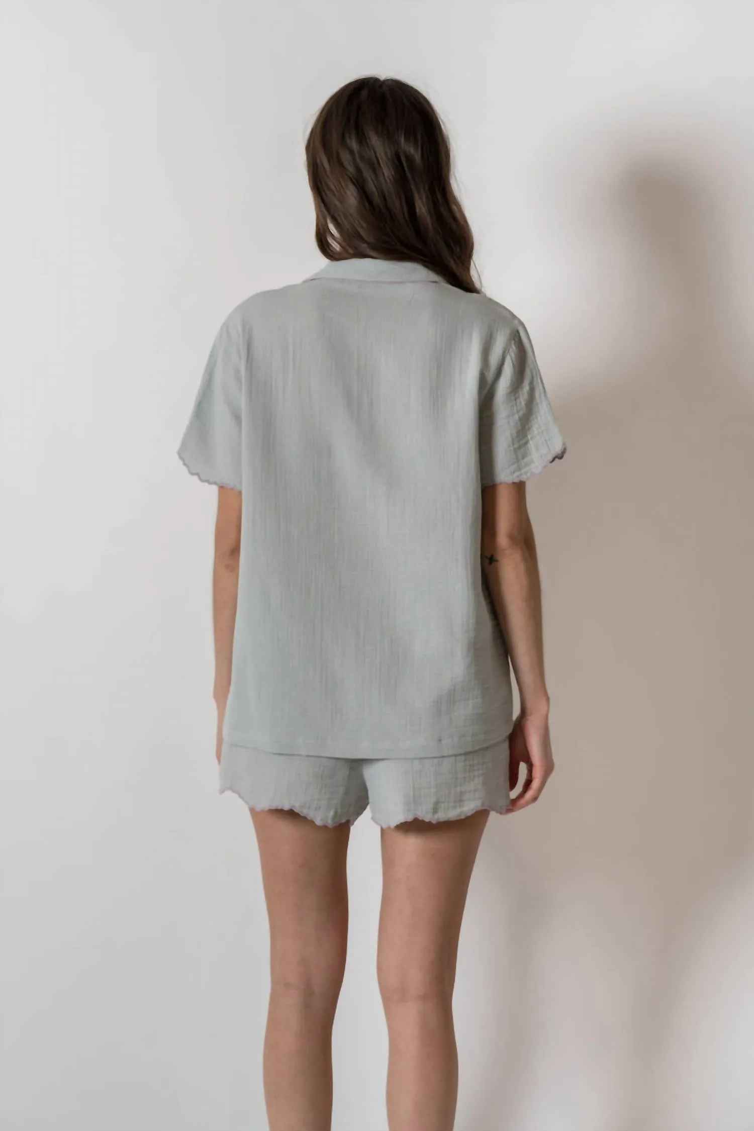 Alaia Short Pajama Set In Sage