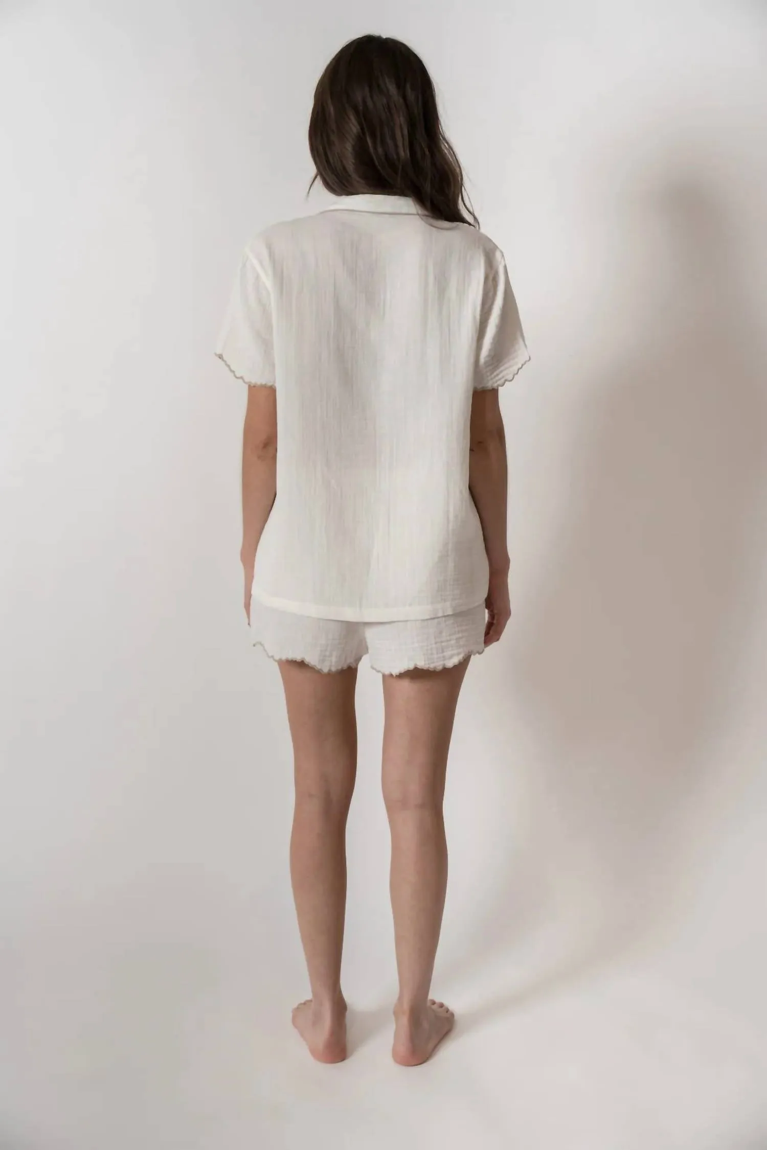 Alaia Short Pajama Set In White
