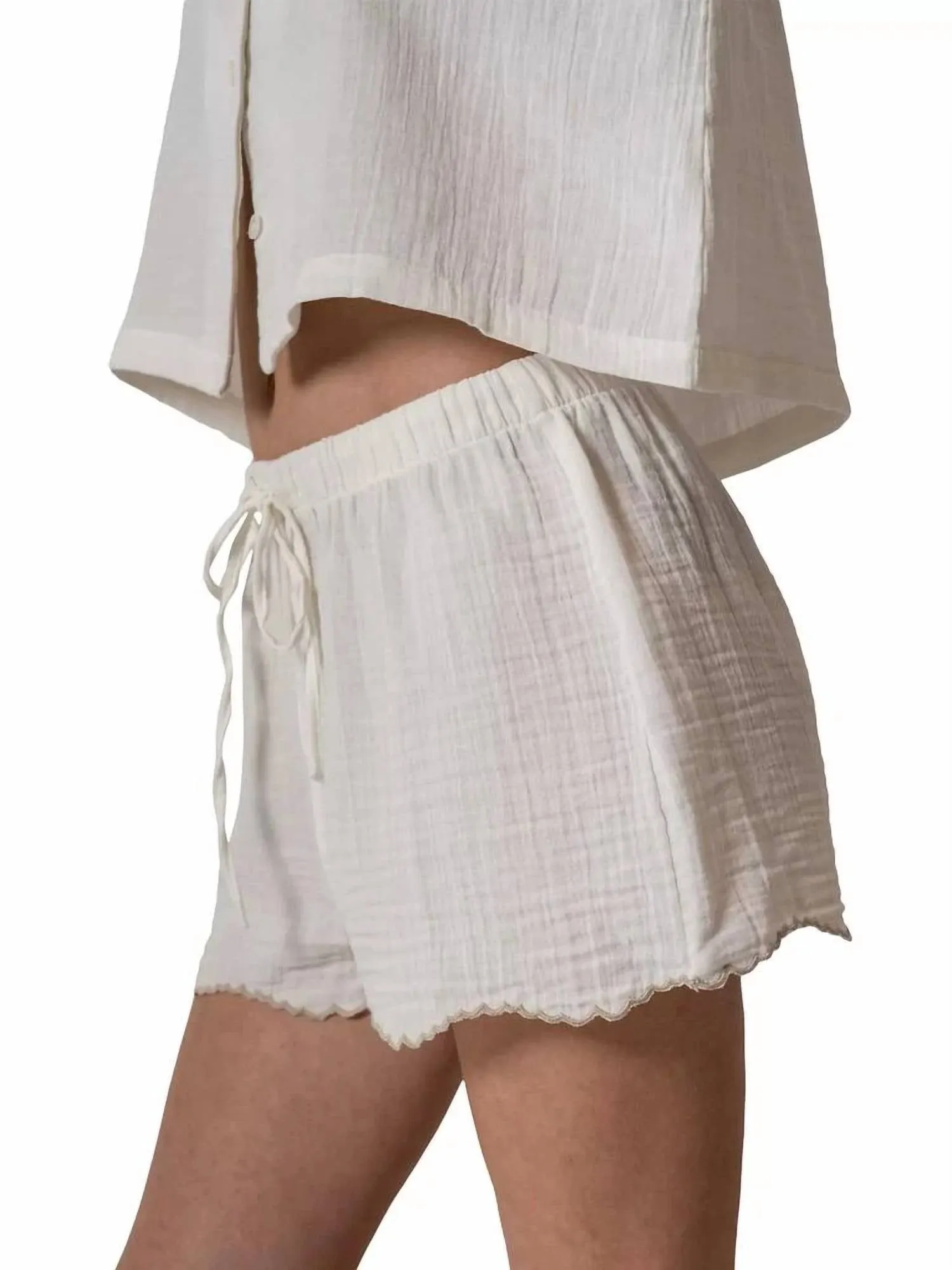 Alaia Short Pajama Set In White
