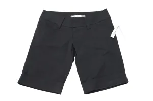 Alice   Olivia Cuffed Bermuda Shorts in Black Cotton