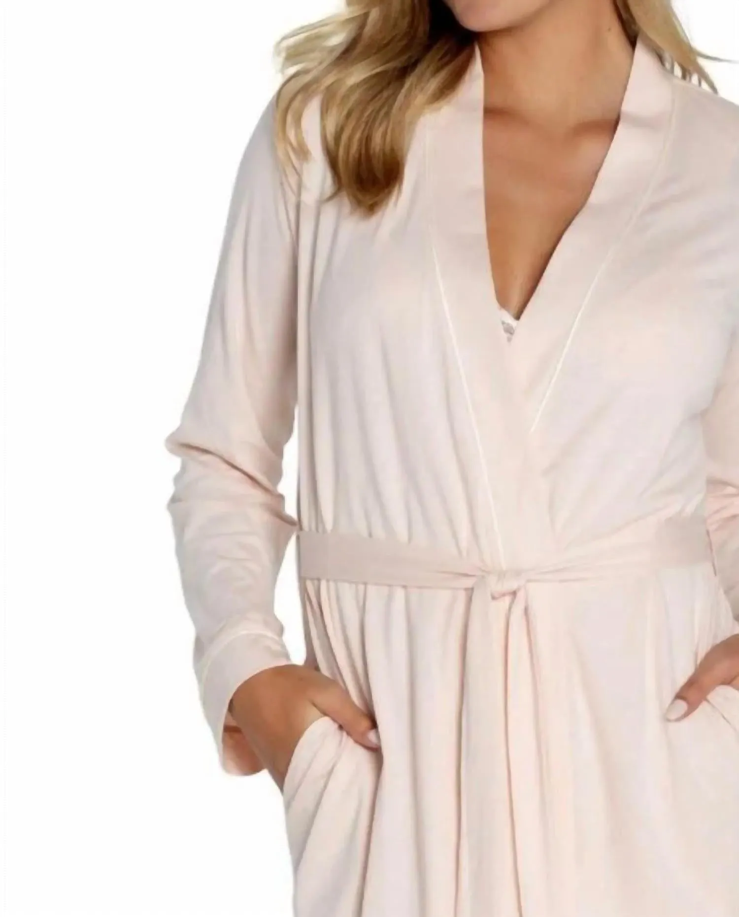 Alissa Lightweight Full Length Robe In Heavenly Rose