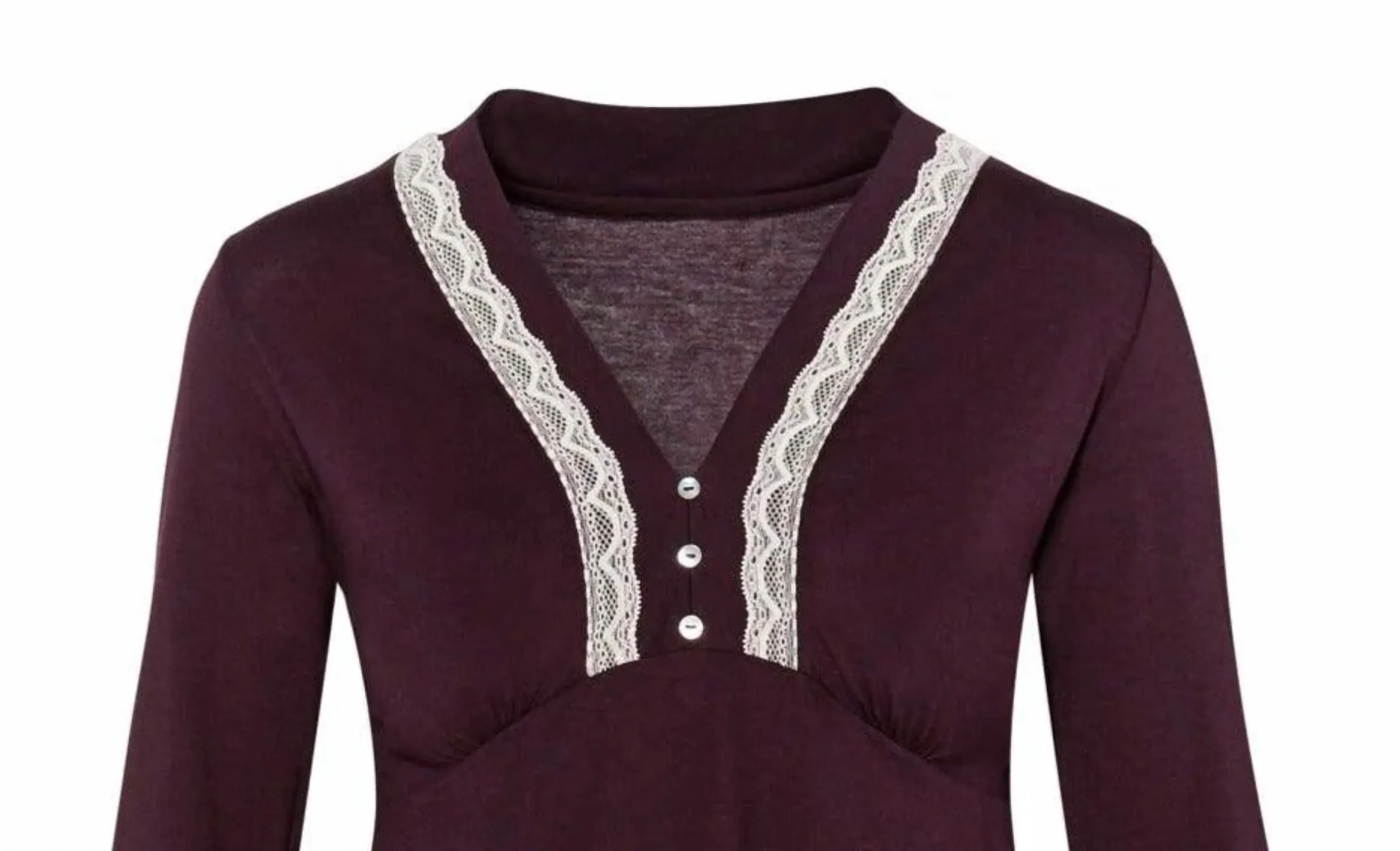 Alissa Long Sleeve Pullover Top Pajama Set In Vineyard