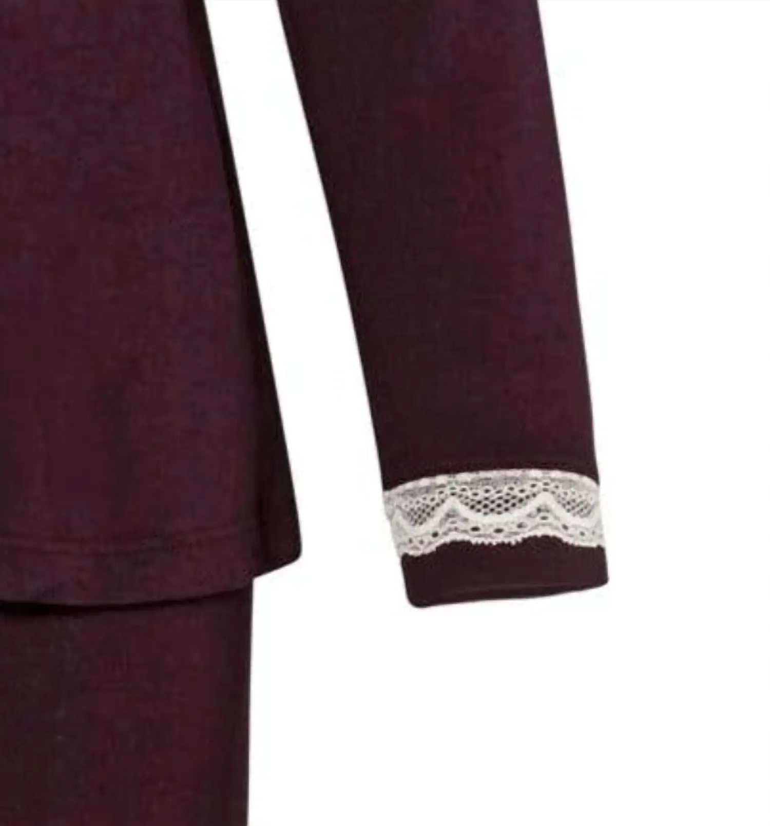 Alissa Long Sleeve Pullover Top Pajama Set In Vineyard
