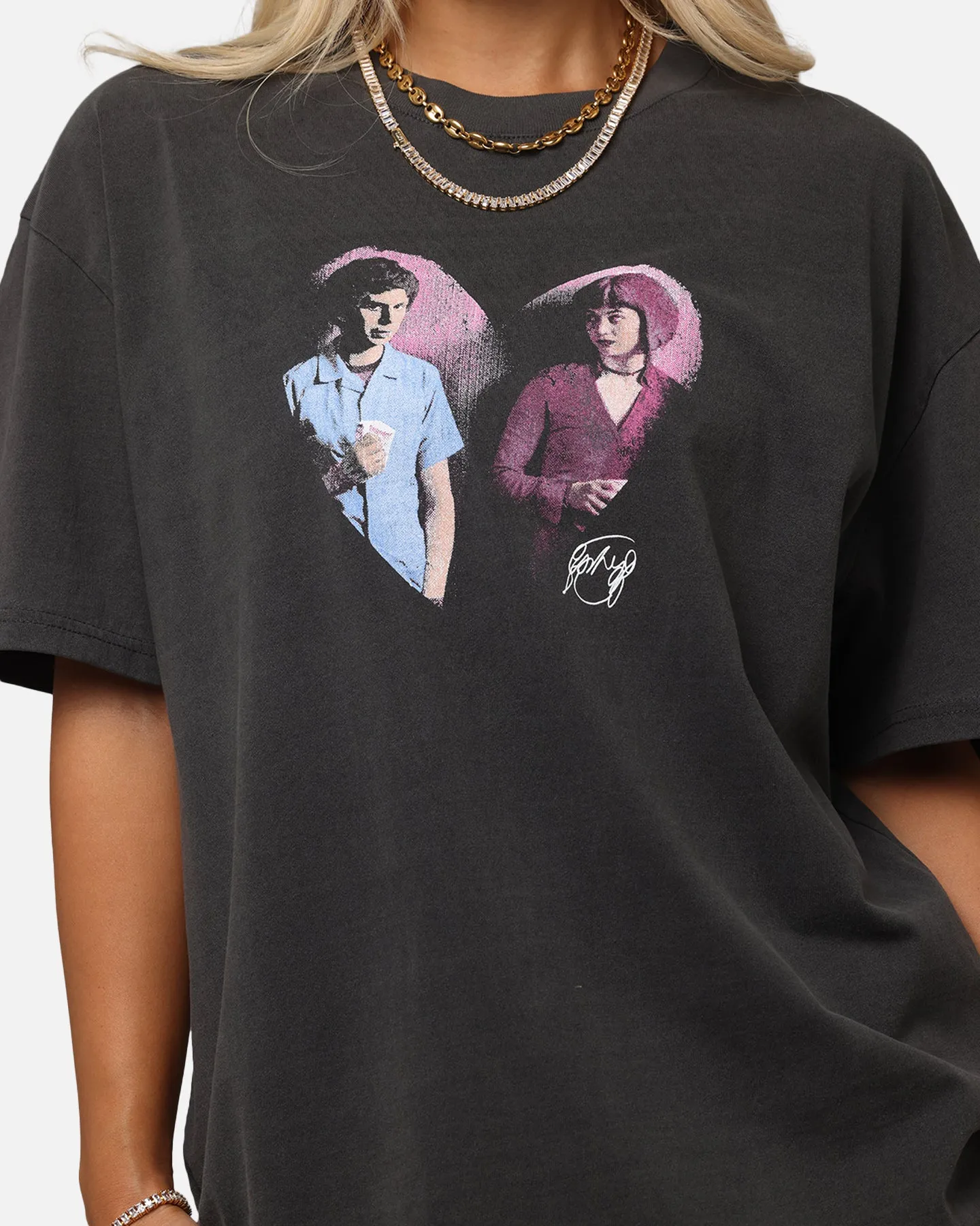 American Thrift X Scott Pilgrim Ramona & Scott Heavy T-Shirt Black Wash