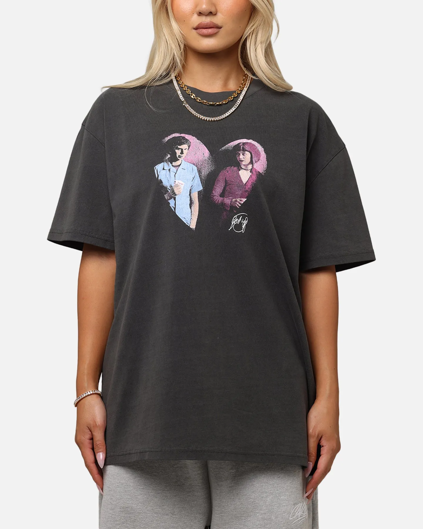 American Thrift X Scott Pilgrim Ramona & Scott Heavy T-Shirt Black Wash