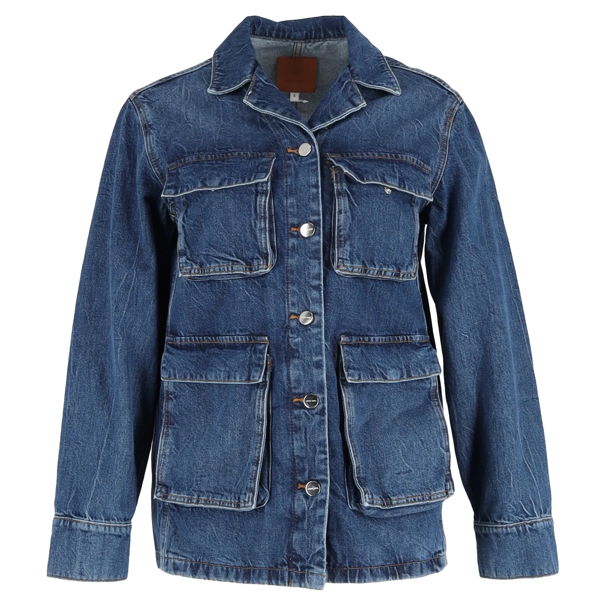 Anine Bing Alden Denim Jacket in Blue Cotton