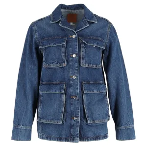 Anine Bing Alden Denim Jacket in Blue Cotton