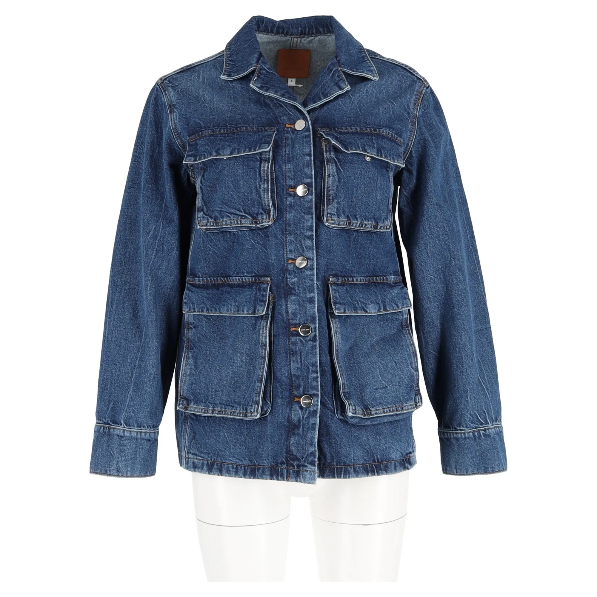 Anine Bing Alden Denim Jacket in Blue Cotton