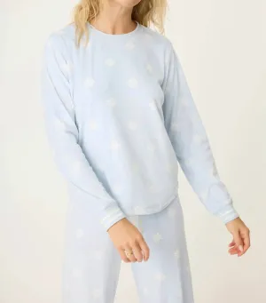Apres All Day Long Sleeve Top In Blue Whisper