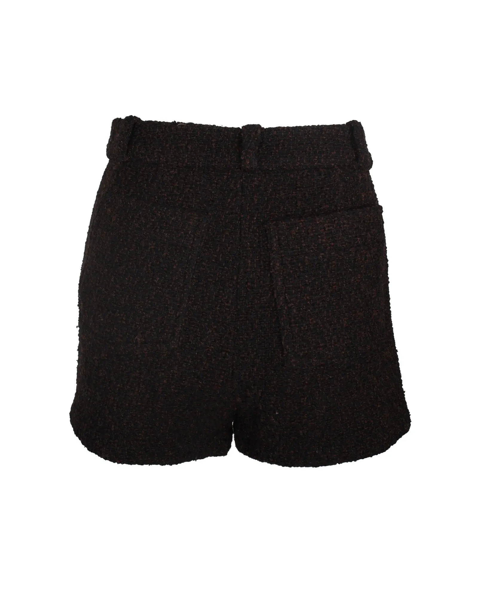 Ba&sh High-Waisted Shorts in Black Wool