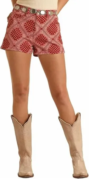 Bandana Shorts In Red/white
