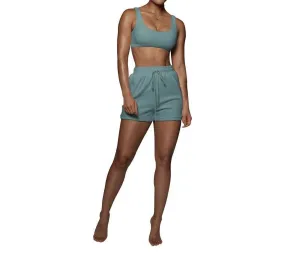 Bella Activewear Set In Gray Blue