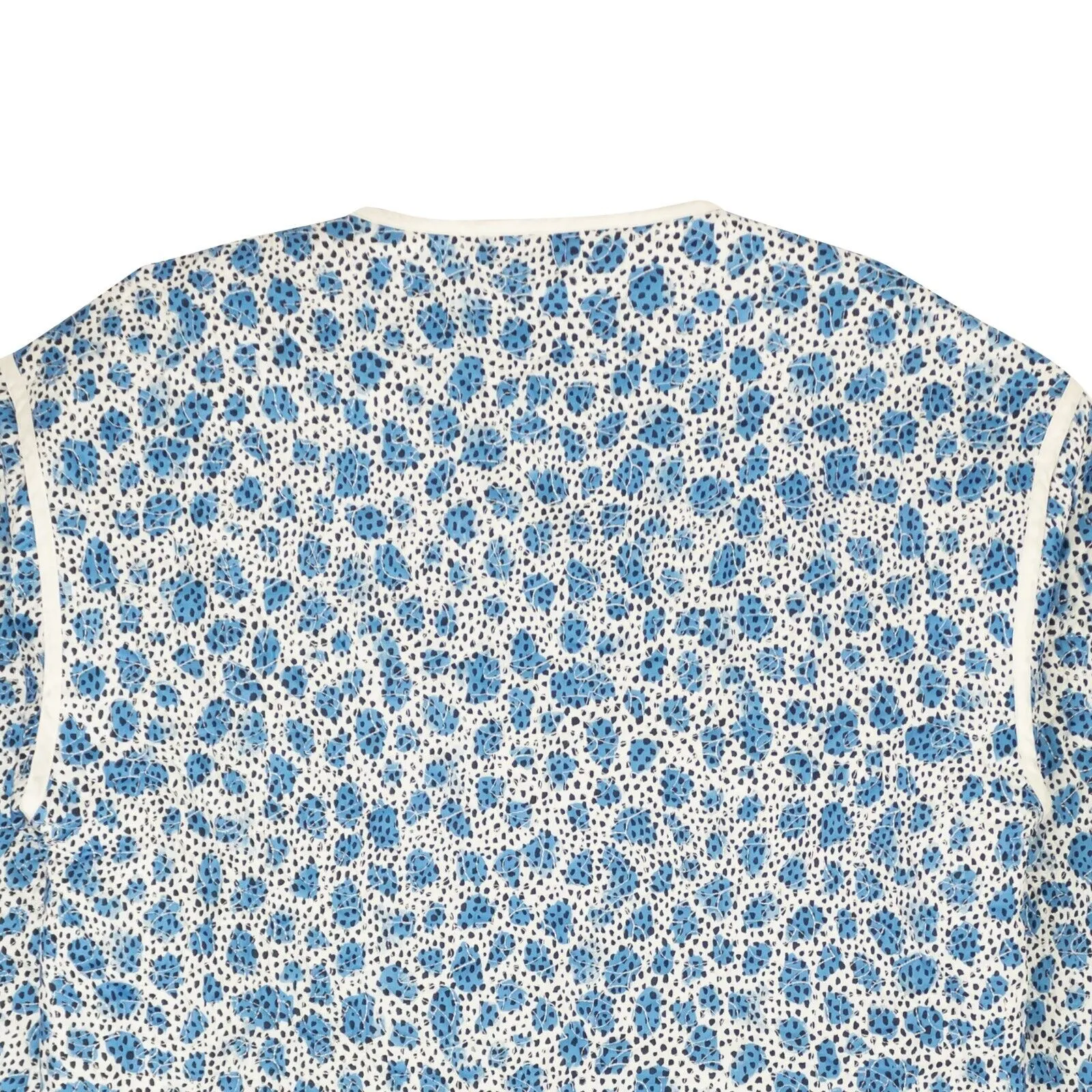 Blue Leopard Printed Quilted Jacket
