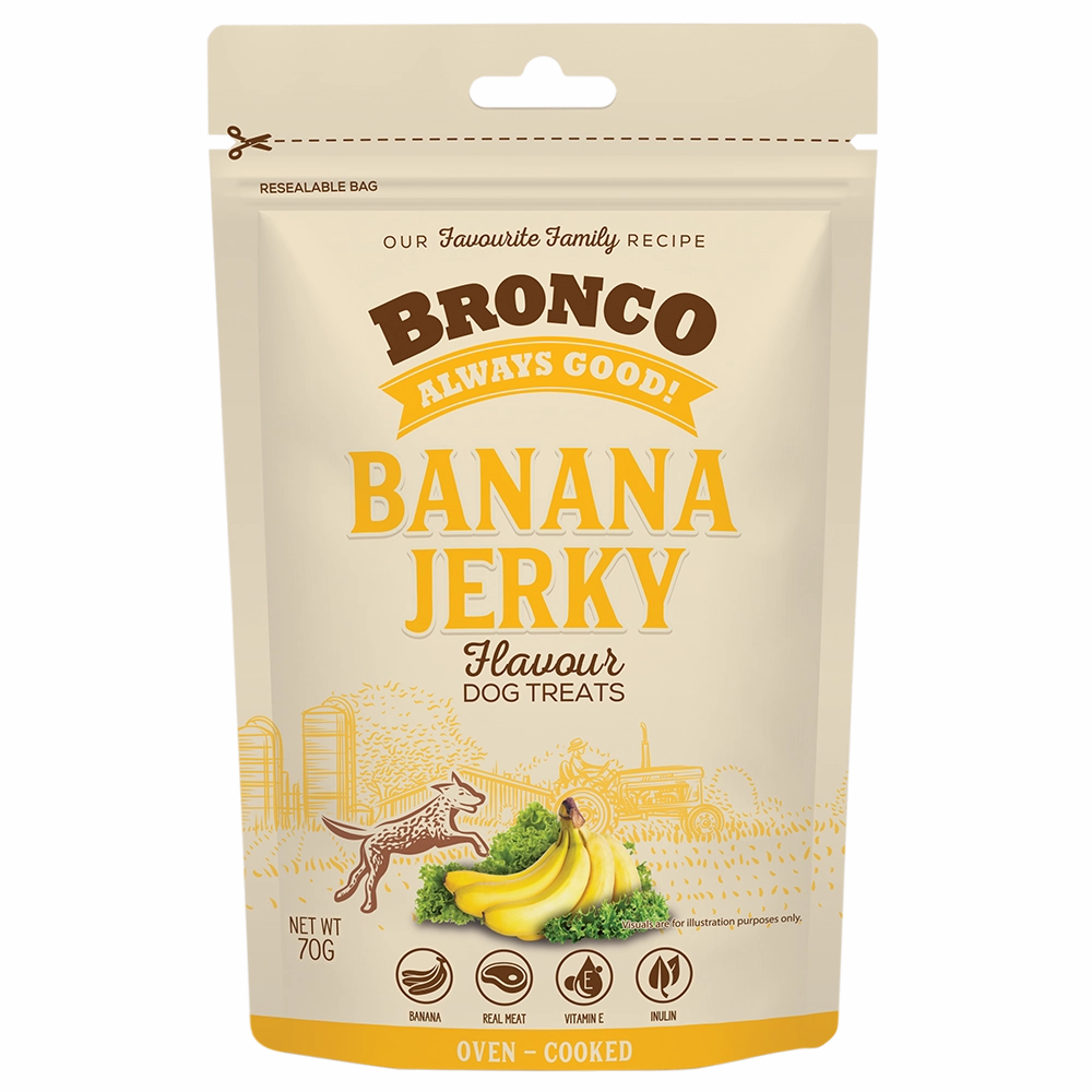 Bronco Dog Jerky Banana 70g