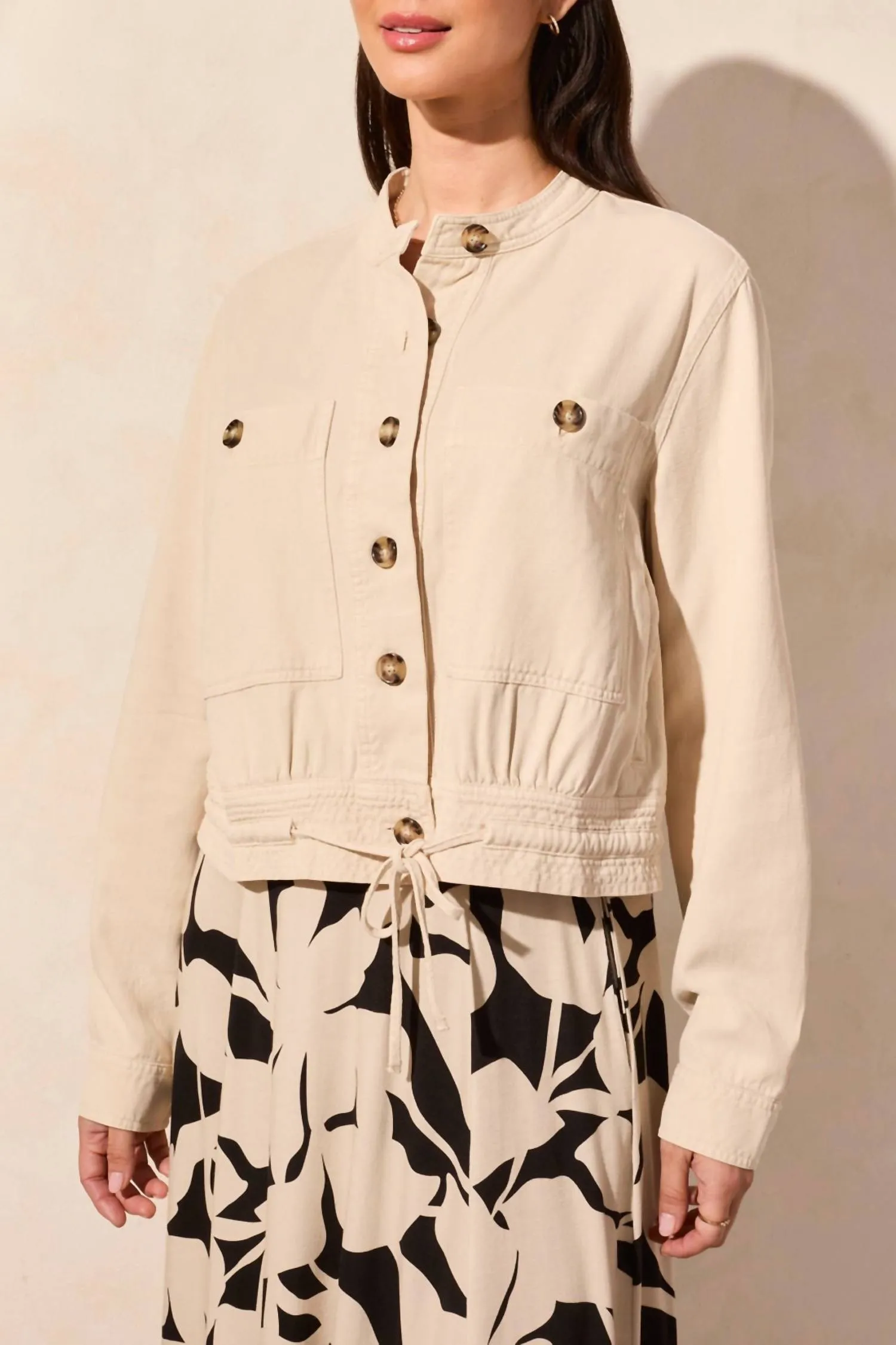 Button-Front Jacket In French Oak