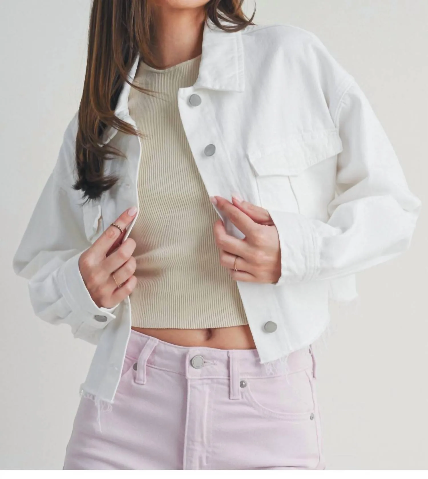 Cargo Jacket In White