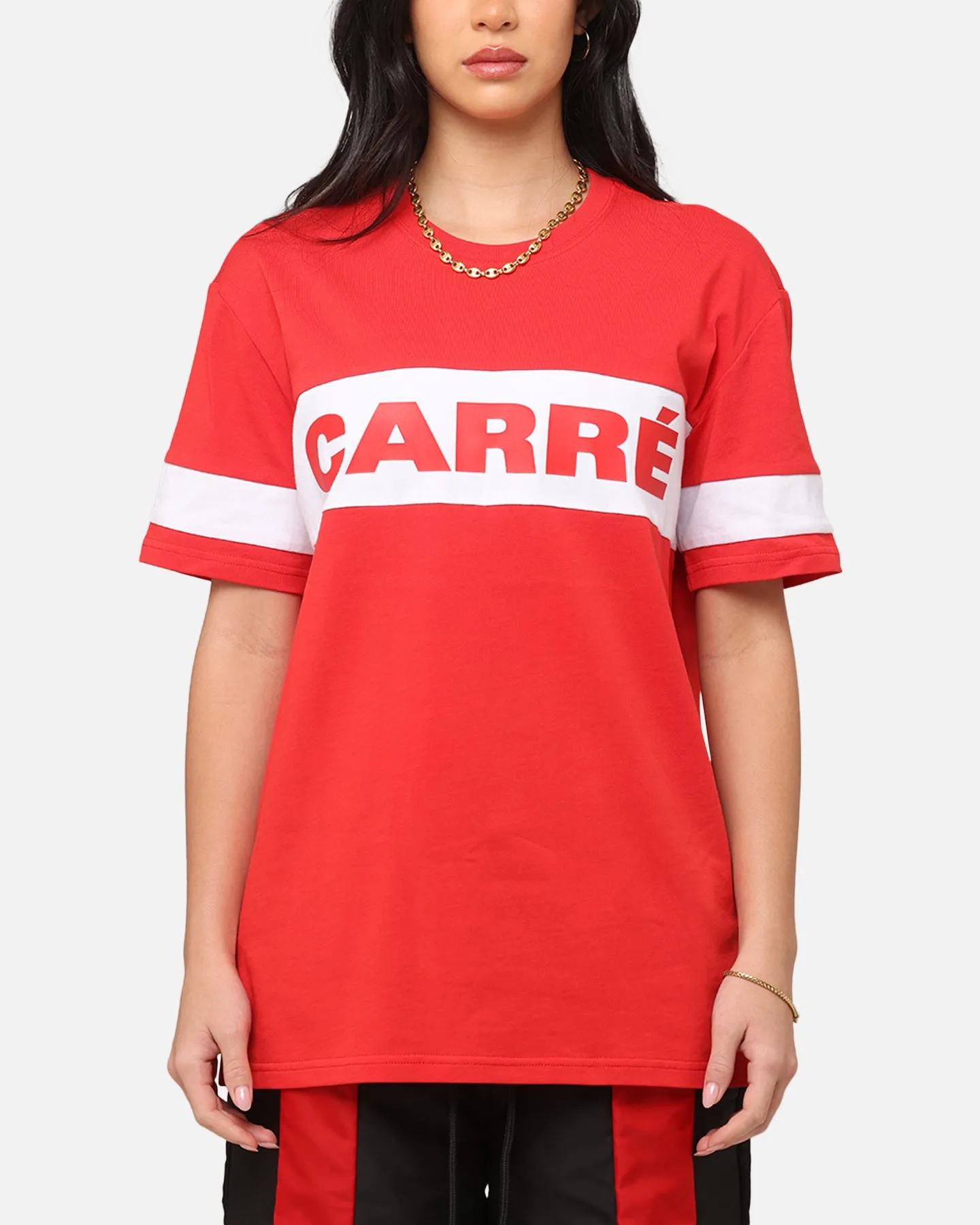 Carre Bars T-Shirt Red/White