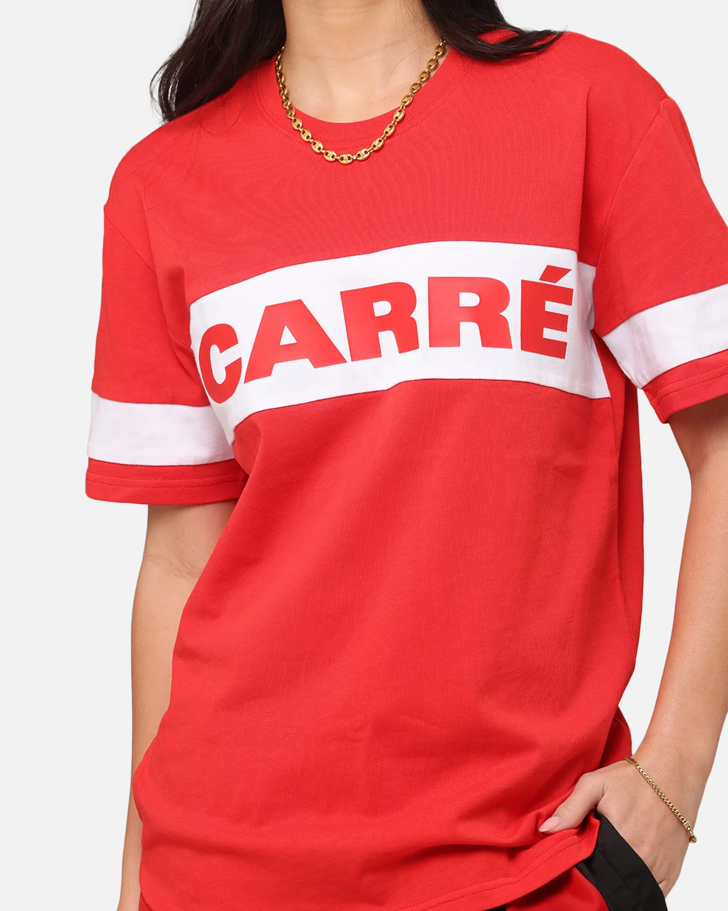 Carre Bars T-Shirt Red/White