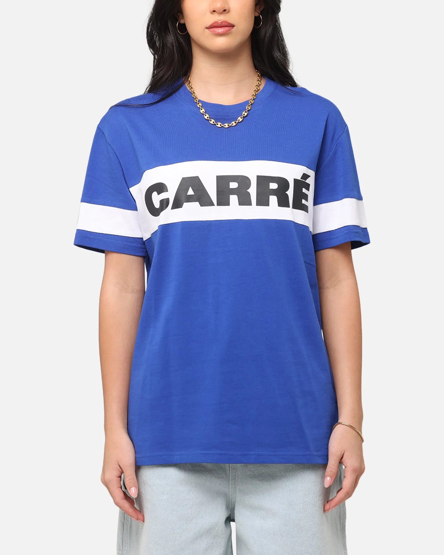 Carre Bars T-Shirt Royal/White