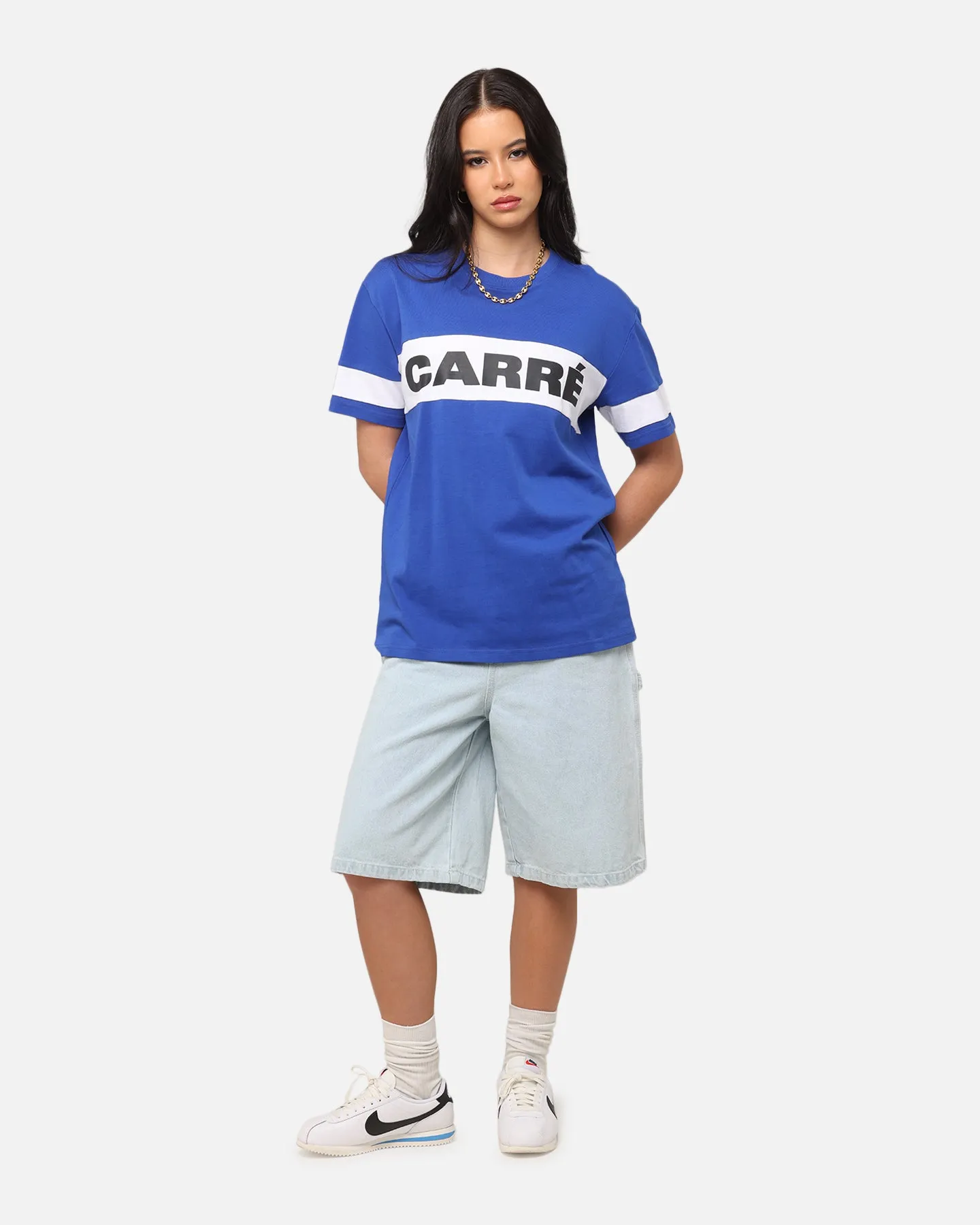 Carre Bars T-Shirt Royal/White