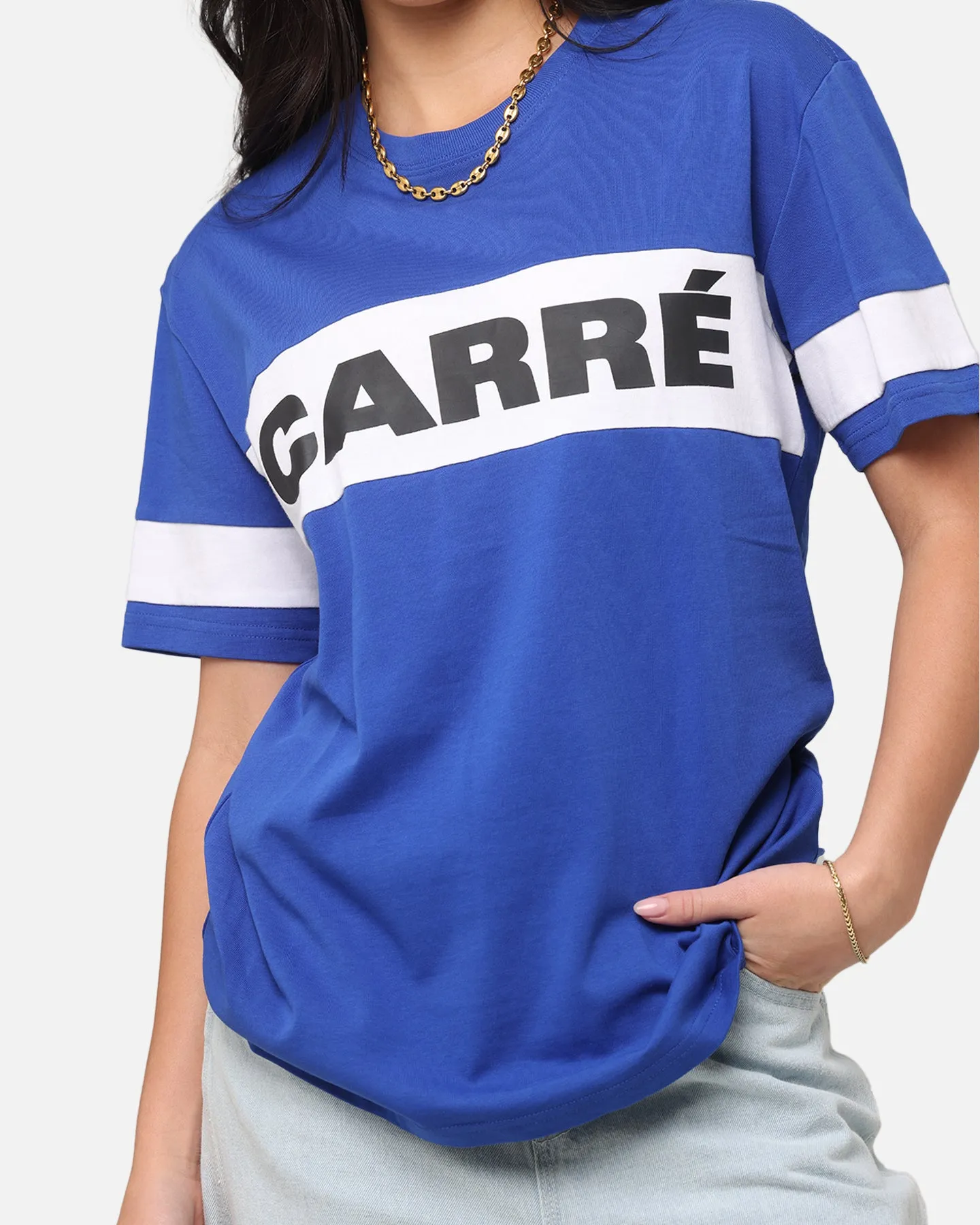 Carre Bars T-Shirt Royal/White