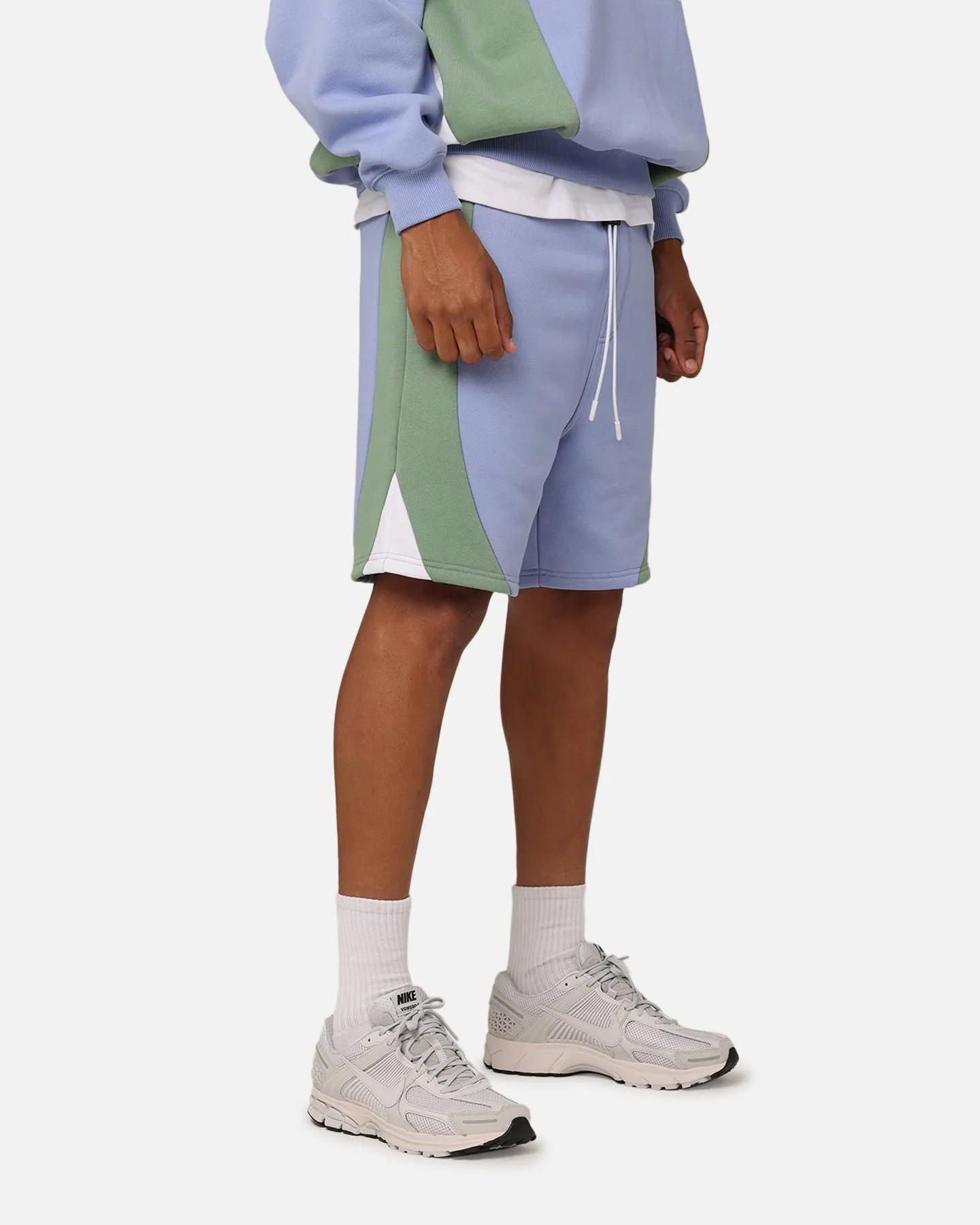 Carre C Star Panelled Shorts Pale Blue