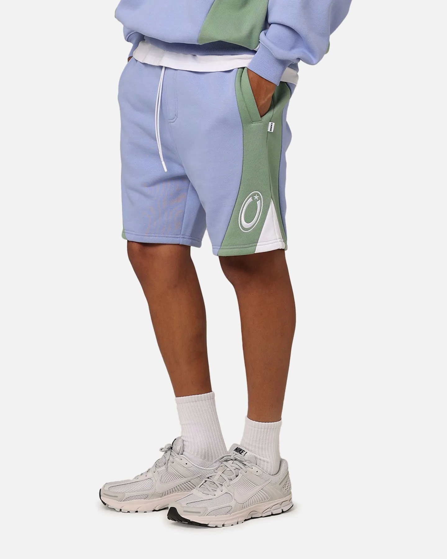 Carre C Star Panelled Shorts Pale Blue