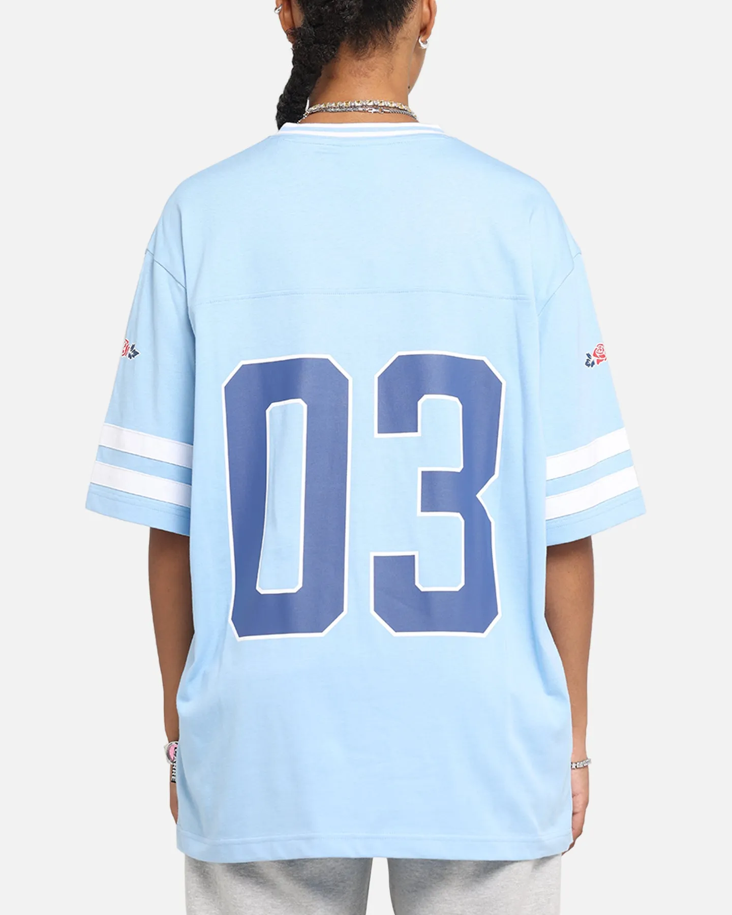 Carre Rose Football T-Shirt Light Blue