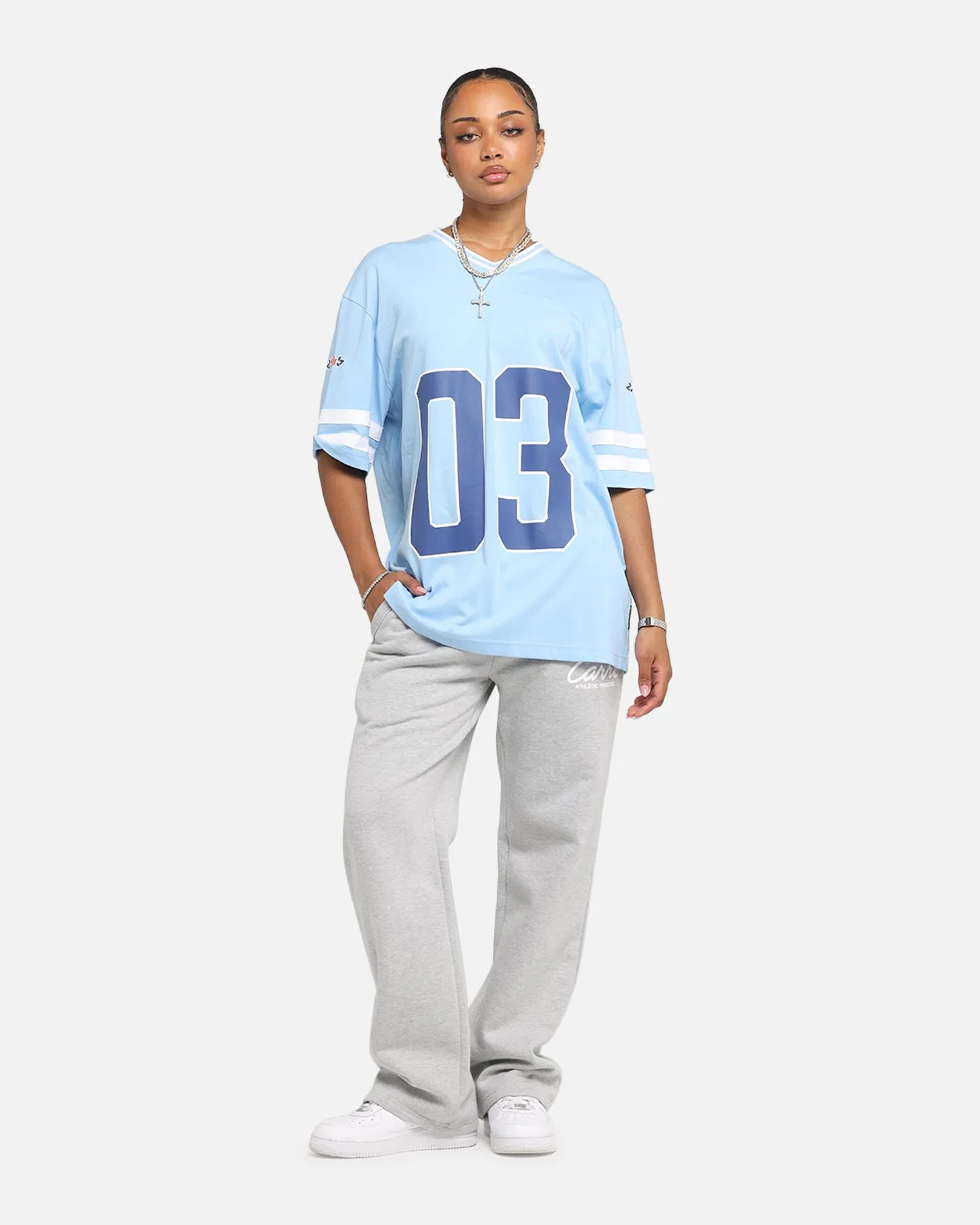 Carre Rose Football T-Shirt Light Blue