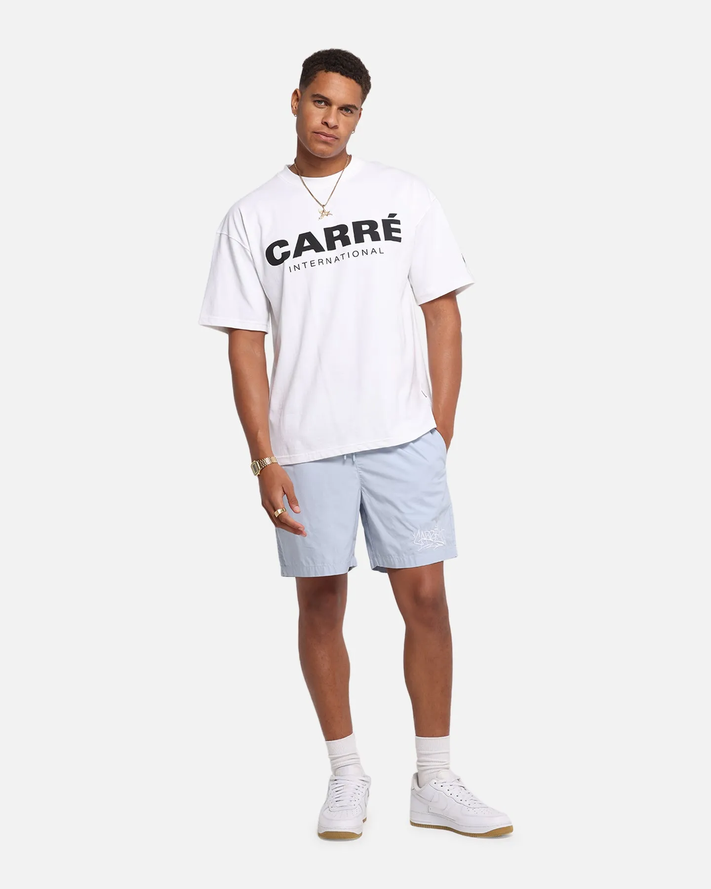 Carre Tagline Beach Shorts Dirty Blue