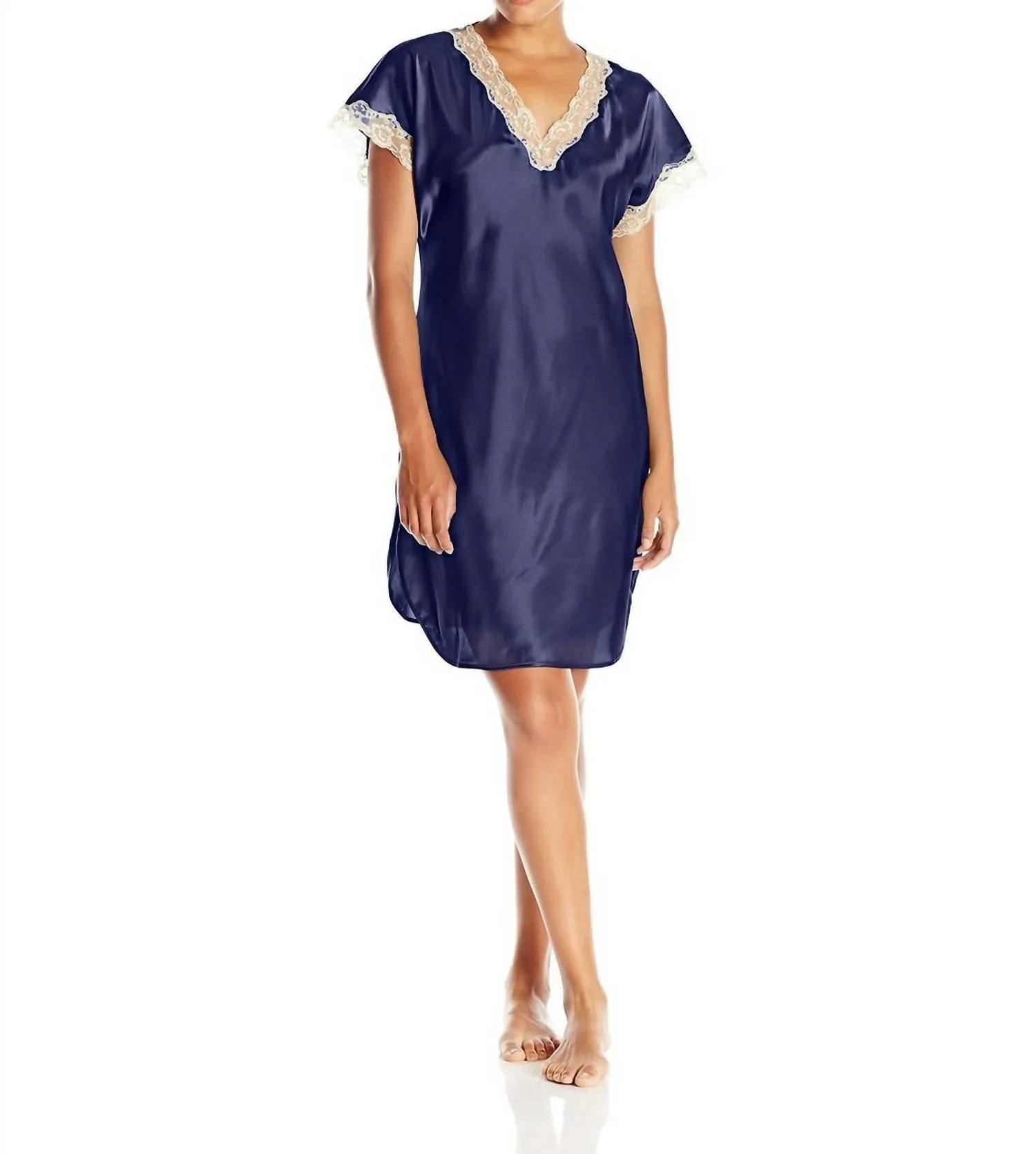Charming Charmeuse Sleep Gown - Plus In Navy