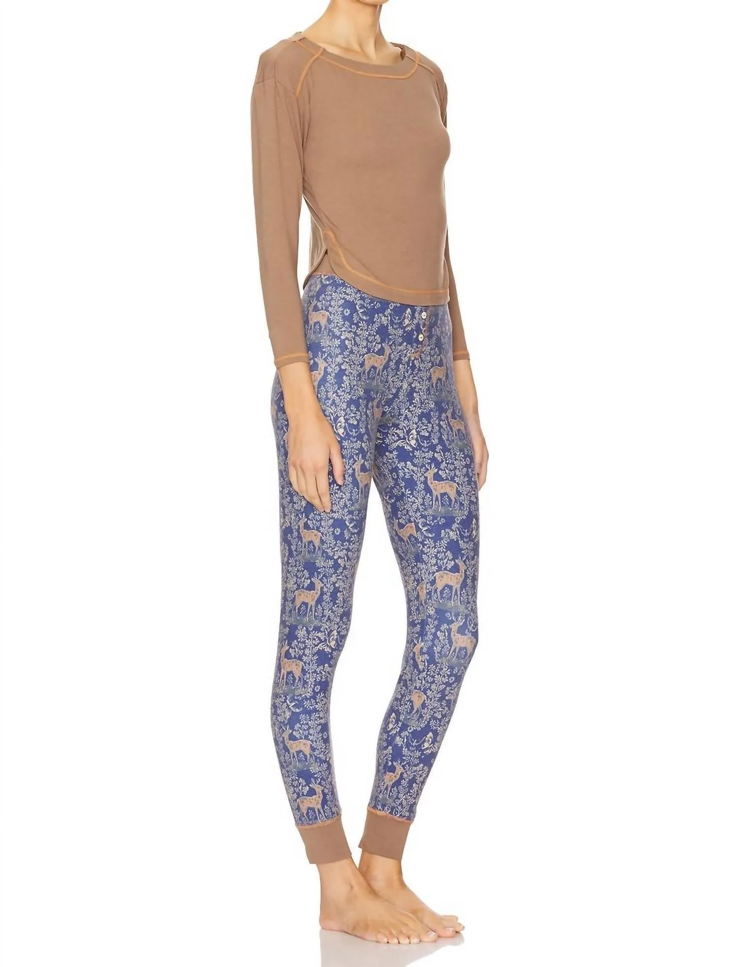 Chill Evening Pajama Set In Night Sky Combo