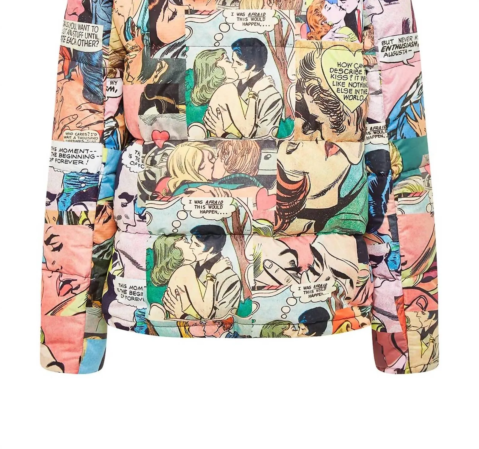 Comic Print Down Jacket In To8 Kiss
