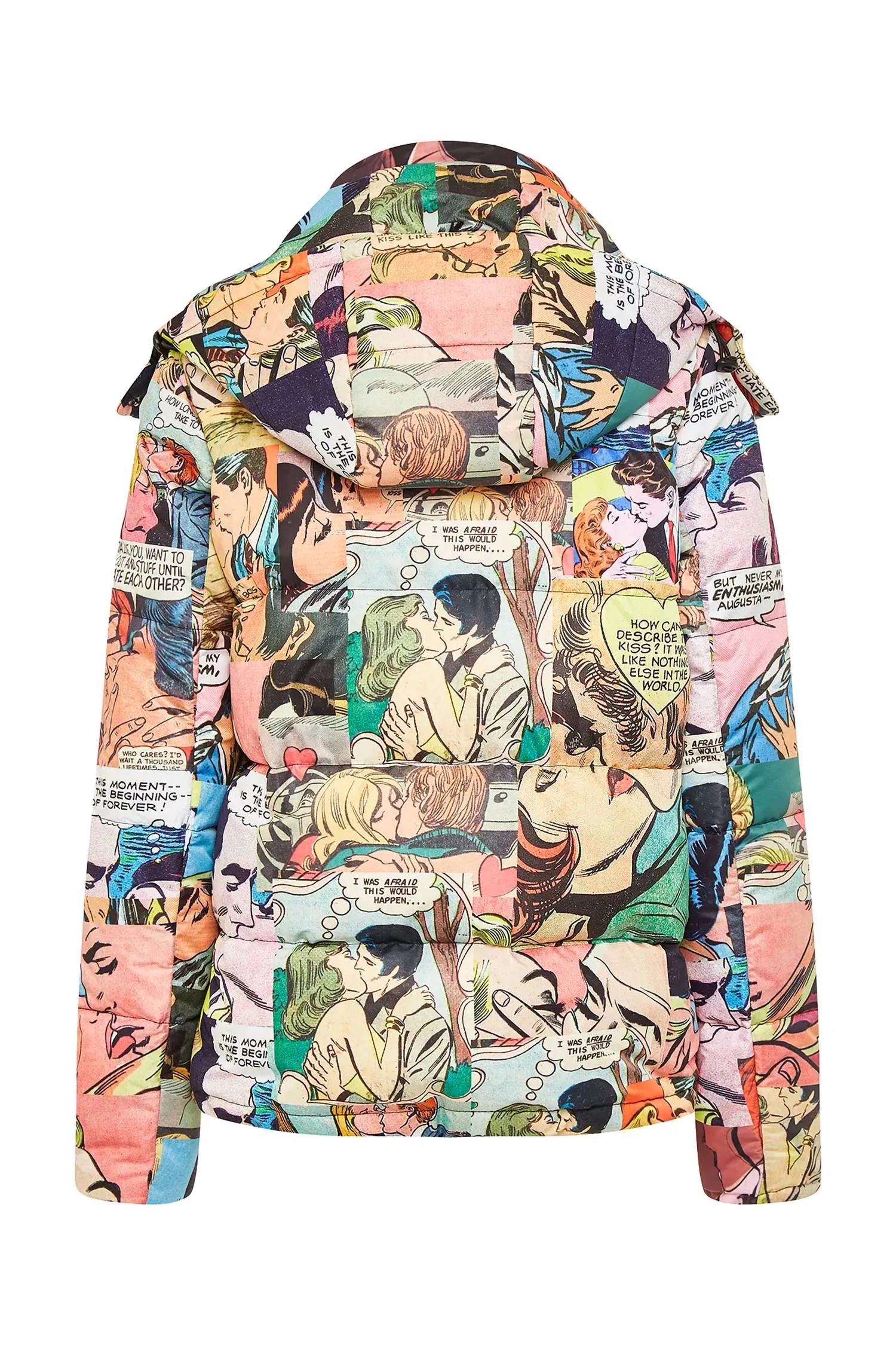 Comic Print Down Jacket In To8 Kiss
