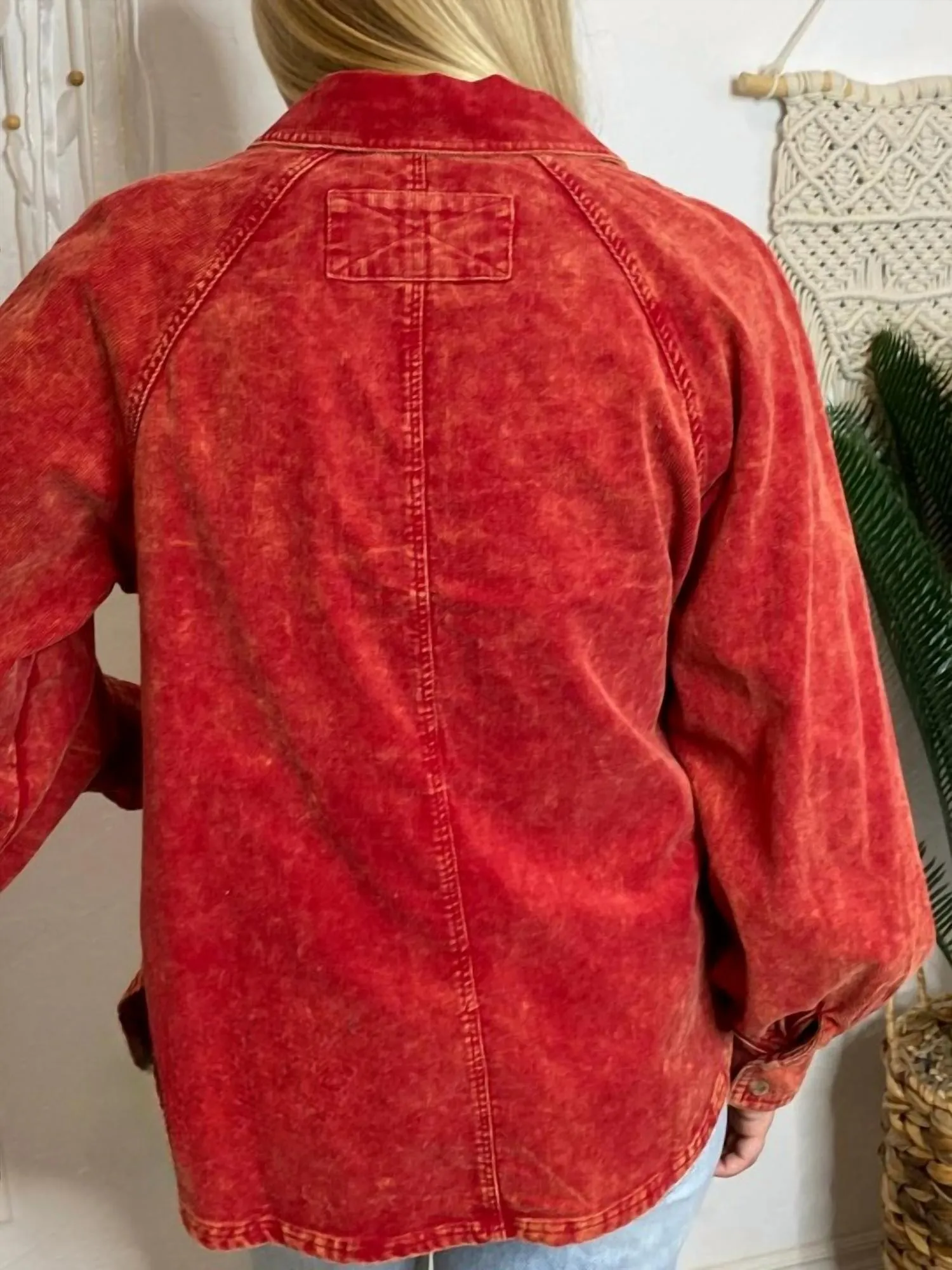 Corduroy Shacket In Red