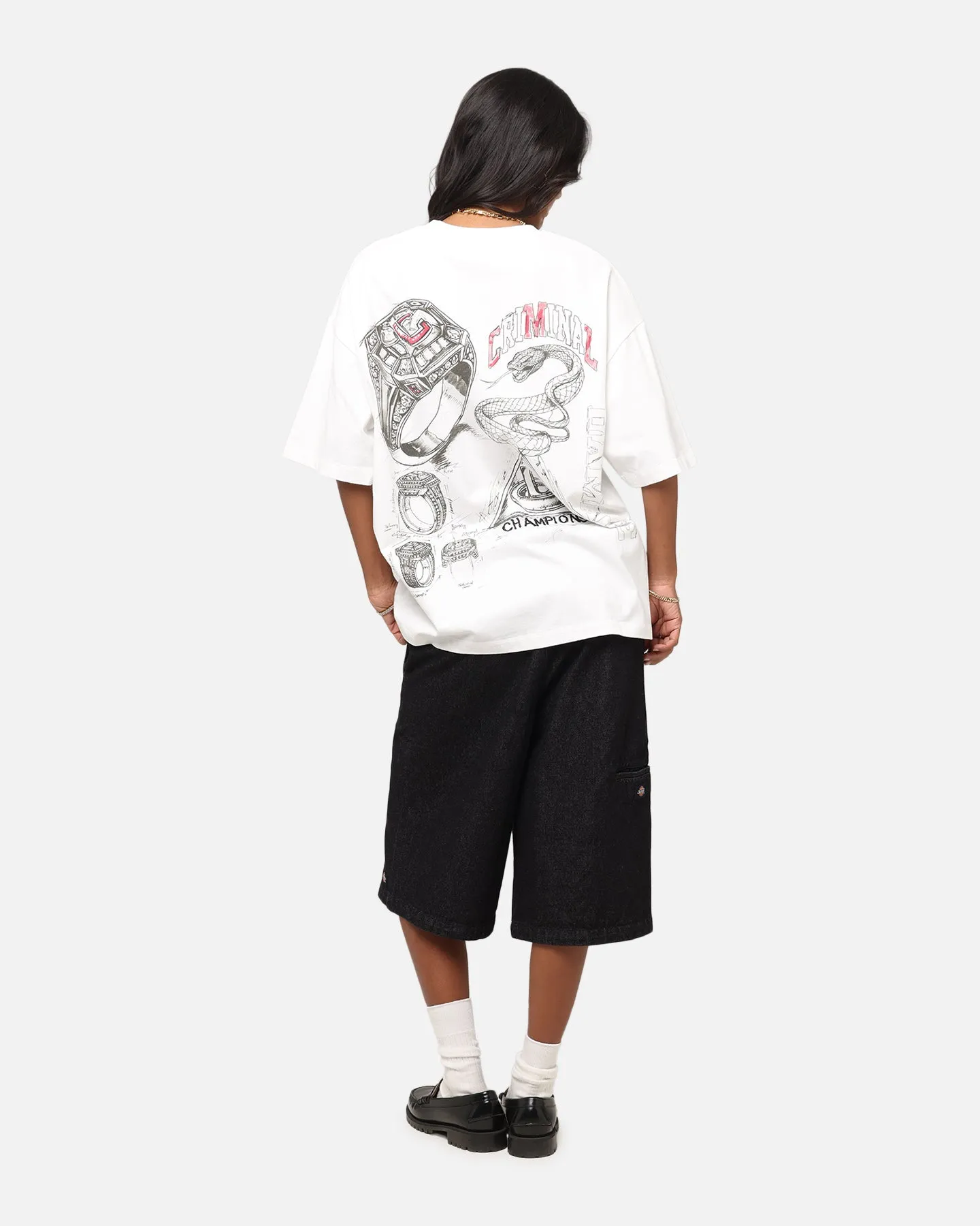 Criminal Damage Diamond Ring T-Shirt Off White