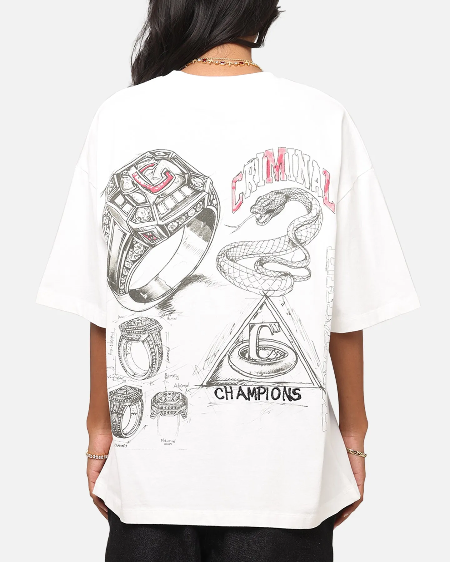 Criminal Damage Diamond Ring T-Shirt Off White