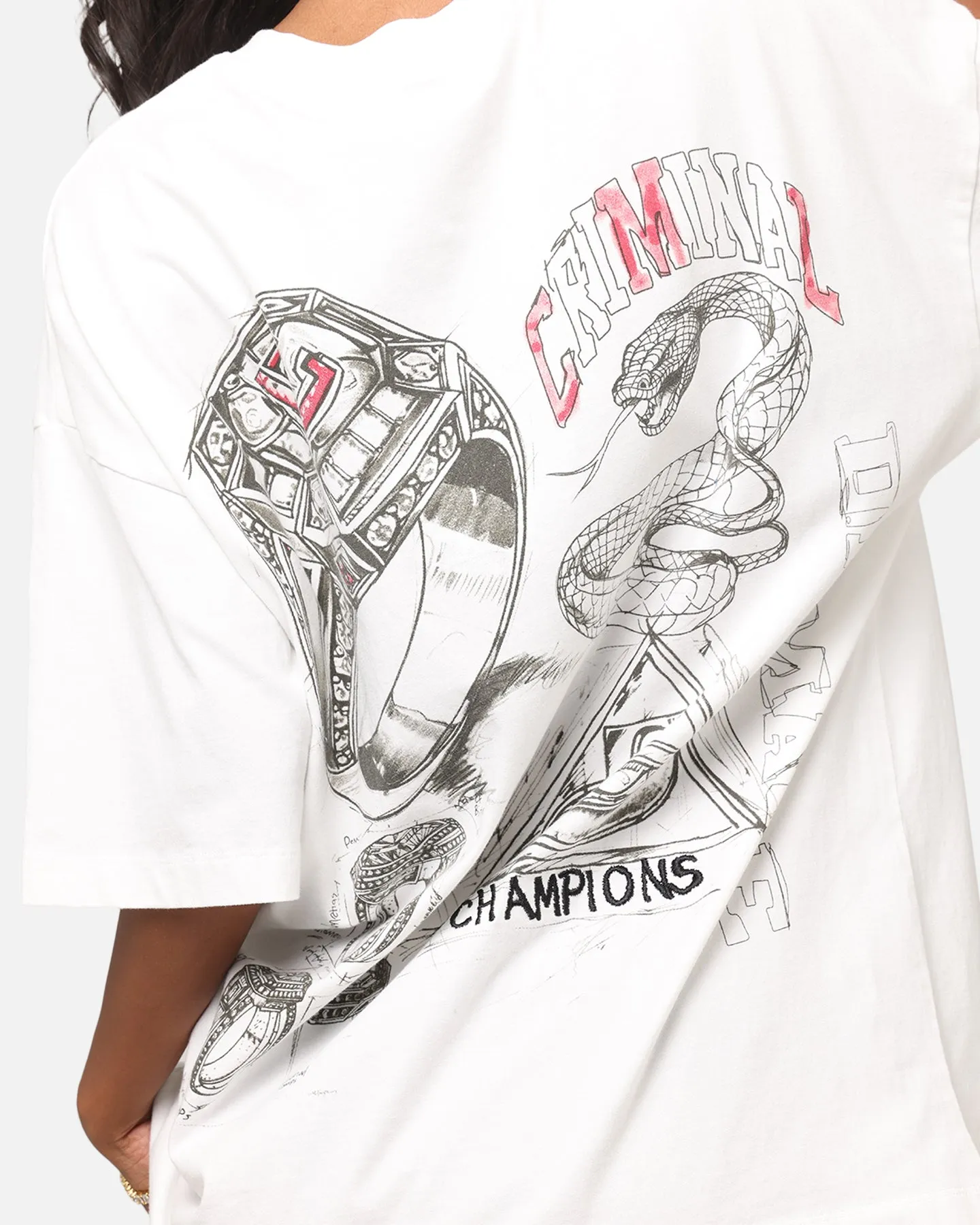 Criminal Damage Diamond Ring T-Shirt Off White