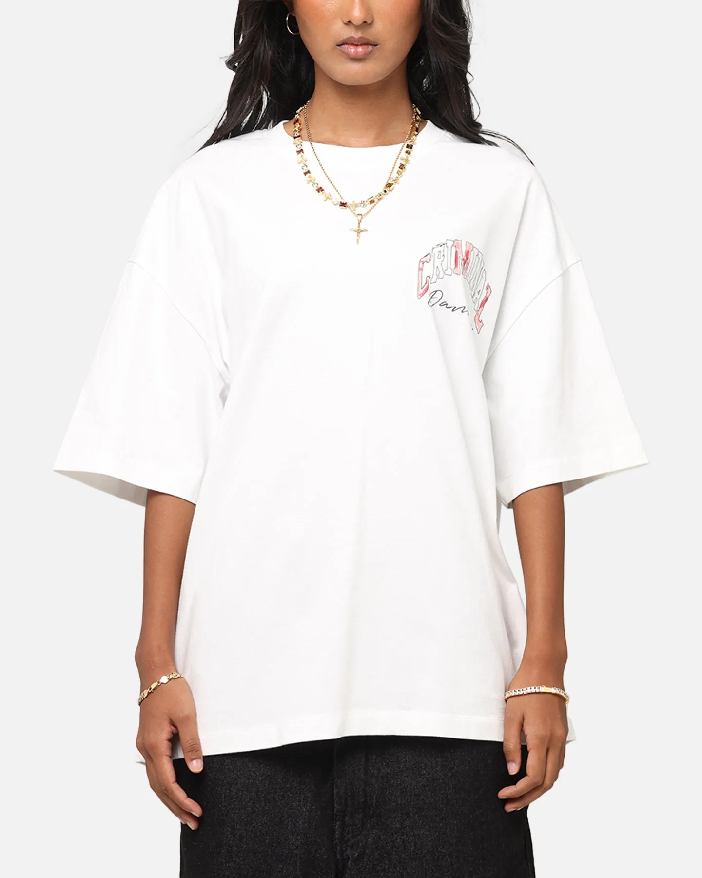 Criminal Damage Diamond Ring T-Shirt Off White