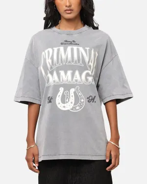 Criminal Damage Horseshoe T-Shirt Washed Black