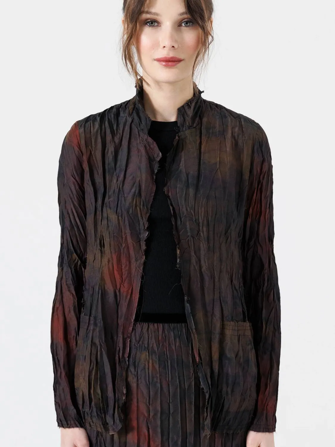 Crinkle Cut Jacket In Black