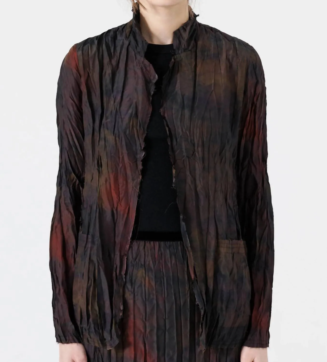 Crinkle Cut Jacket In Black
