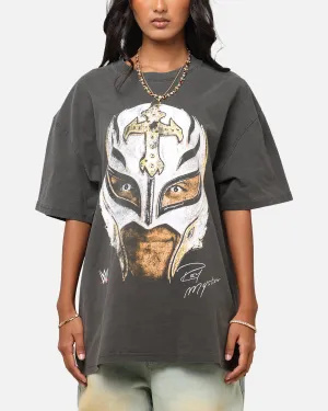 Culture Kings X WWE Rey Mysterio Big Head Heavy T-Shirt Black Wash