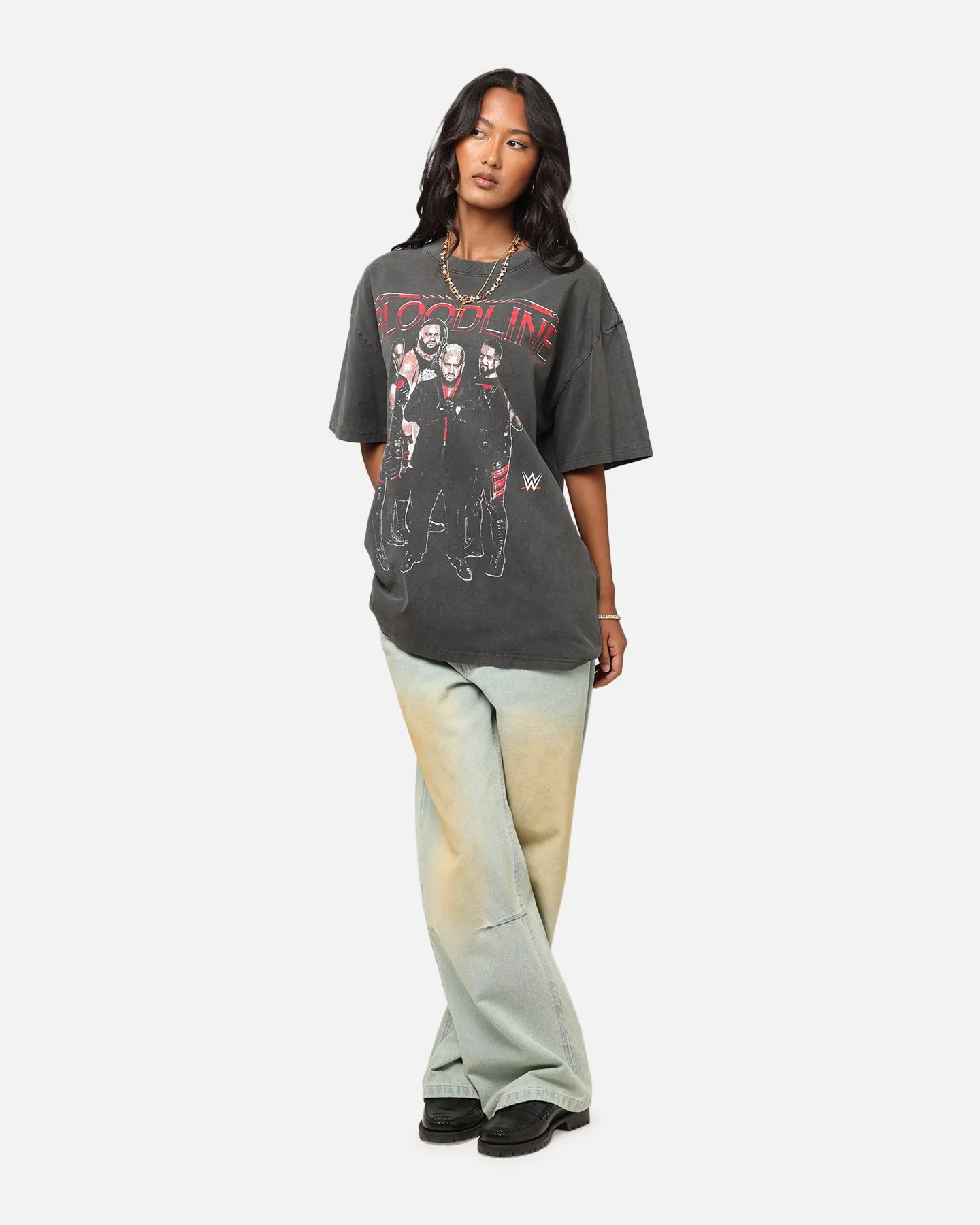 Culture Kings X WWE The Bloodline Heavy T-Shirt Black Wash